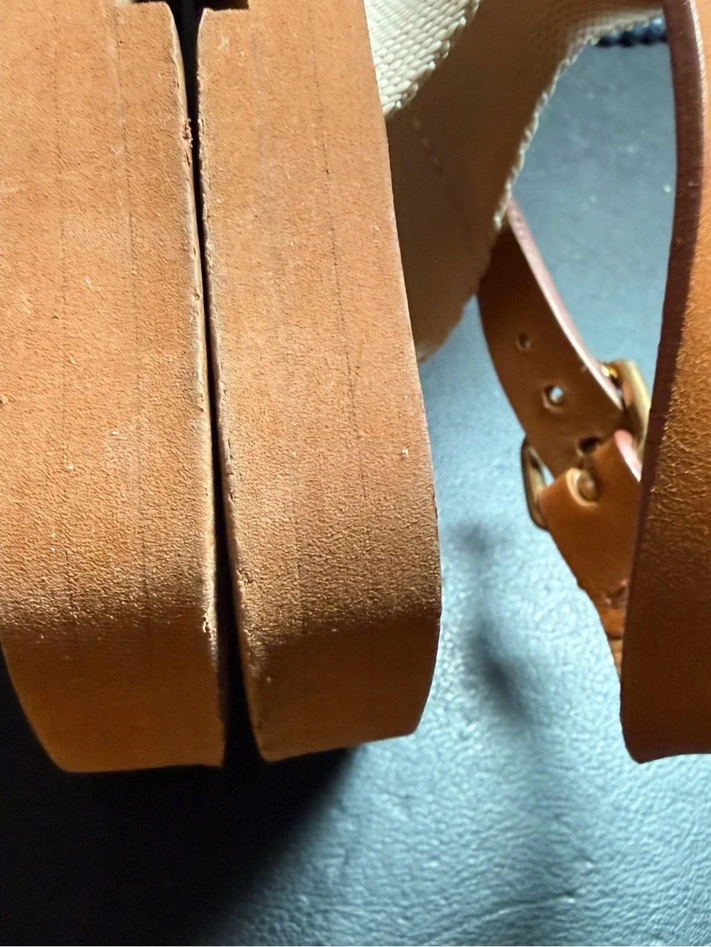 CHLOE Woody Flat Sandal Thong Slingback Logo Canvas Tan EU 35 US 5